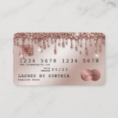 Credit Card Styled Rose Gold Glitter Drips (Front)