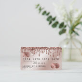 Credit Card Styled Rose Gold Glitter Drips (Standing Front)