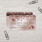 Credit Card Styled Rose Gold Glitter Drips