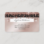 Credit Card Styled Rose Gold Glitter Drips (Back)