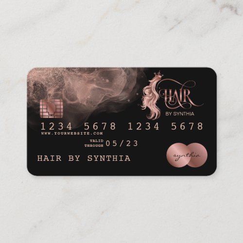Credit Card Styled Rose Gold Hair Stylist