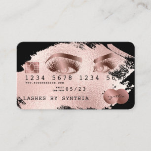 Credit Card Styled Rose Gold Splash Long Lashes