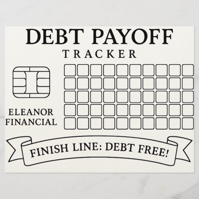 Credit Card Themed Debt Payoff Tracker Color Sheet (Front)