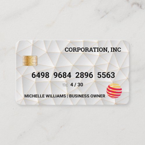 Credit Card  White Geometric Background