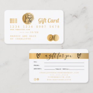 Credit card white gold foil gift card