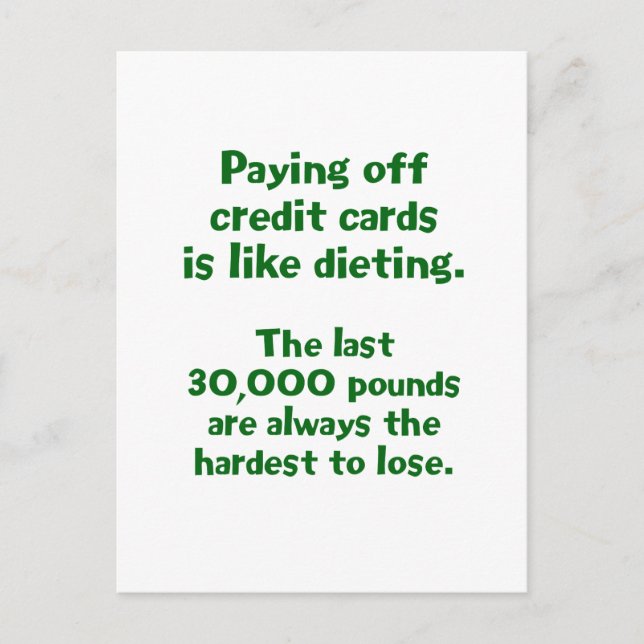 Credit Cards... Postcard (Front)