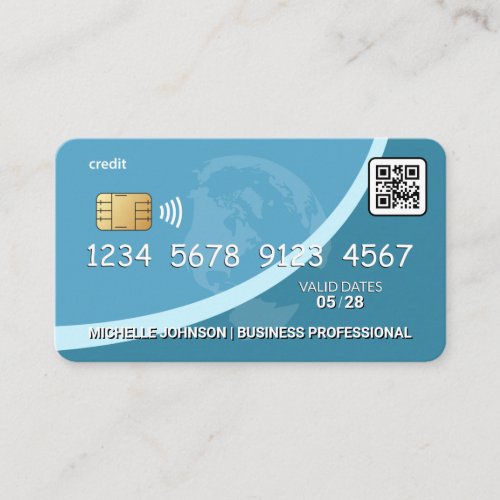Credit  Debit Card  Blue  Global  QR Code