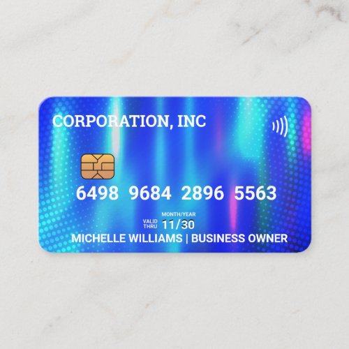 Credit  Debit Card  Blue Metallic 