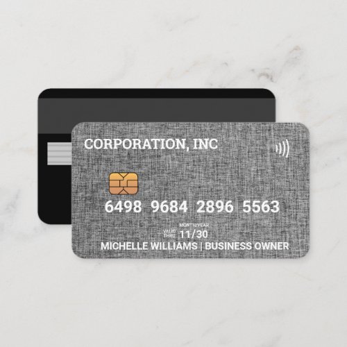 Credit  Debit Card  Gray Fabric