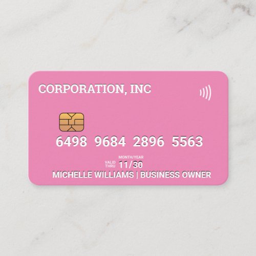 Credit  Debit Card  Pink
