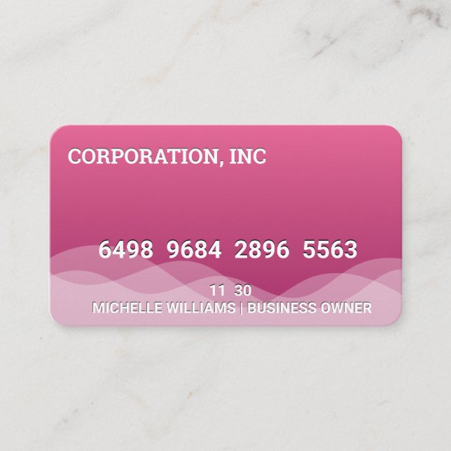 Credit | Debit Card | Pink Wave (Front)