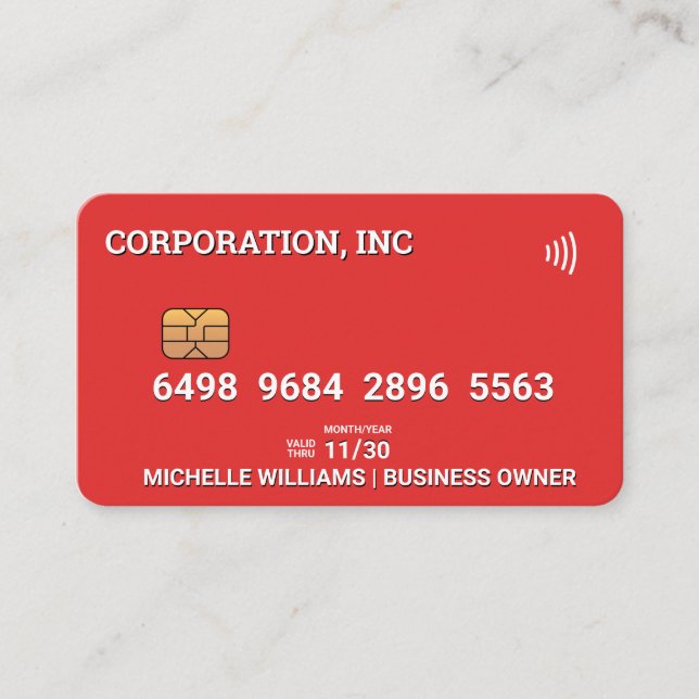 Credit | Debit Card | Red (Front)