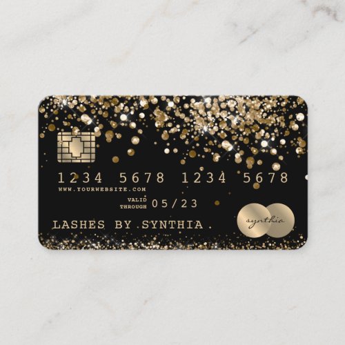 Credit Debit Card Styled Glitter Gold