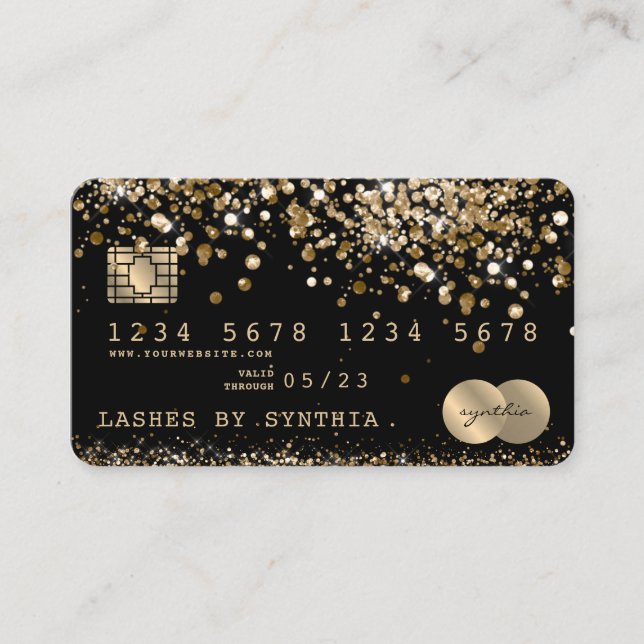 Credit Debit Card Styled Glitter Gold (Front)