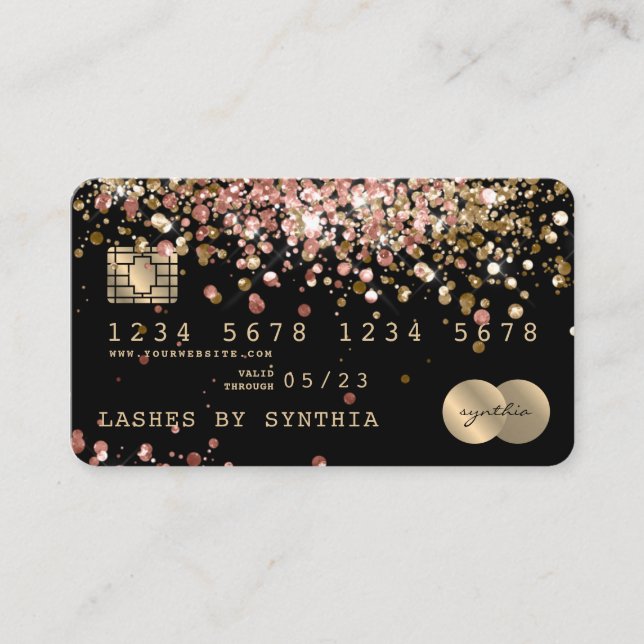 Credit Debit Card Styled Glitter Gold (Front)