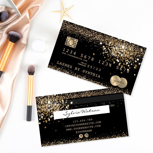 Credit Debit Card Styled Glitter Gold