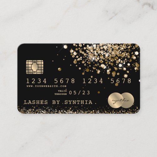 Credit Debit Card Styled Glitter Gold