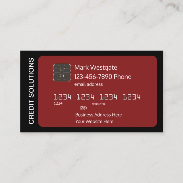 Credit Repair And Consolidation Services Business Card (Front)