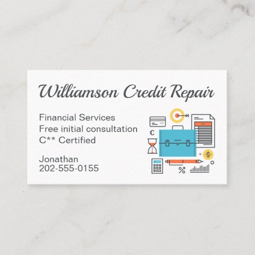 Credit Repair Finance Financial Advisor Business Card