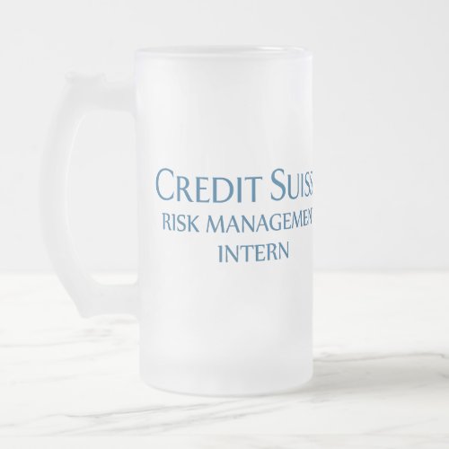 Credit Suisse Risk Management Intern Frosted Glass Beer Mug
