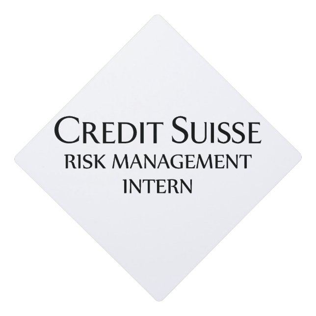 Credit Suisse Risk Management Intern Graduation Cap Topper (Front)