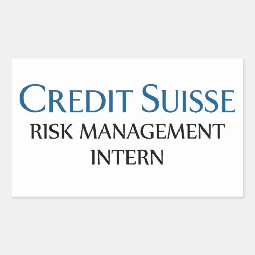 Credit Suisse Risk Management Intern Rectangular Sticker