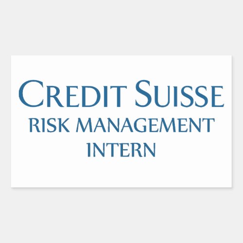 Credit Suisse Risk Management Intern Rectangular Sticker