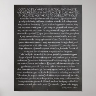 Credo For Life Desired Things Desiderata Poster