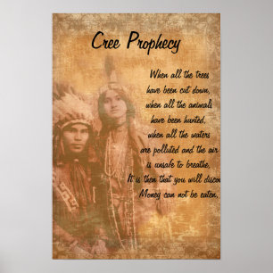 Cree Prophecy Native American Indian couple Poster