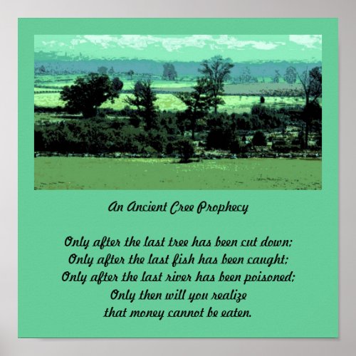 cree prophecy quote landscape poster