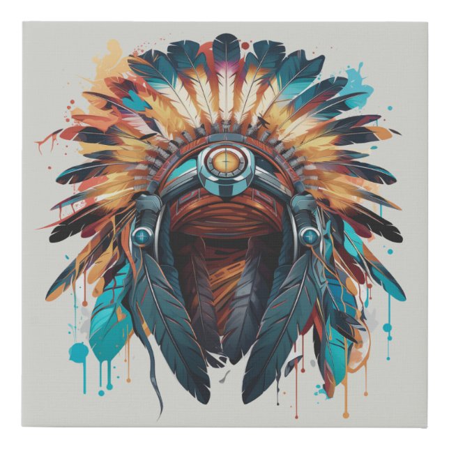 Cree Traditions Reborn in Our Hearts Faux Canvas Print (Front)