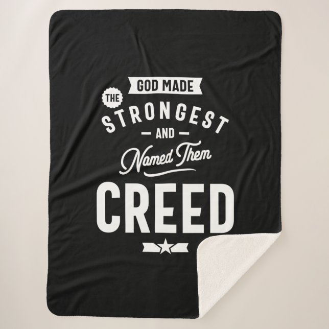 Creed Personalized Name Birthday Gift Sherpa Blanket (Front)