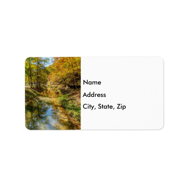 Creek Autumn Reflections Vertical Address Label (Front)