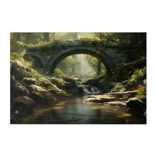 Creek in the Forest Landscape Acrylic Wall Art