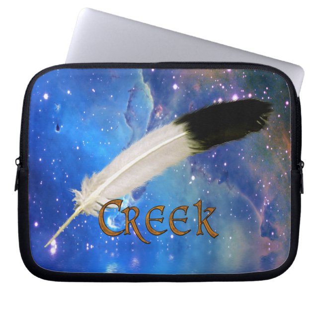 CREEK Nation & Feather Space Laptop Sleeve (Front)