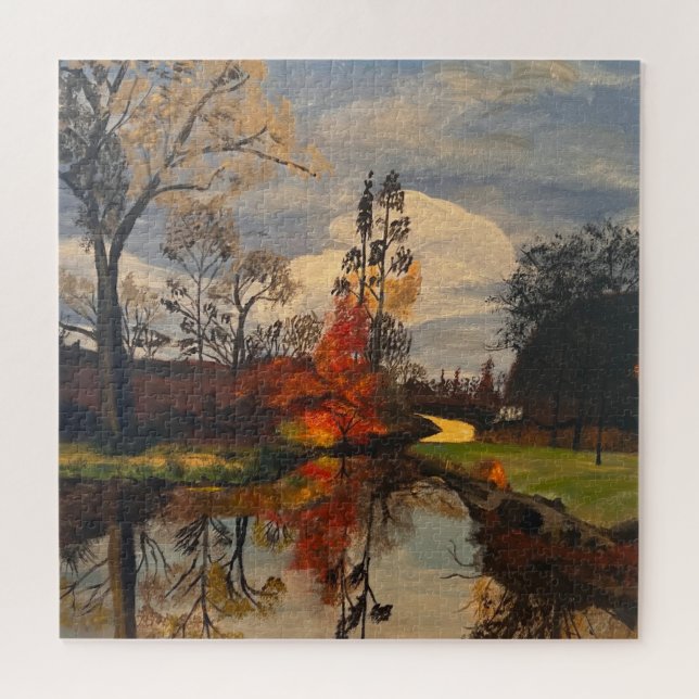 Creek Side in Autumn, Original by Gary Poling Jigsaw Puzzle (Horizontal)