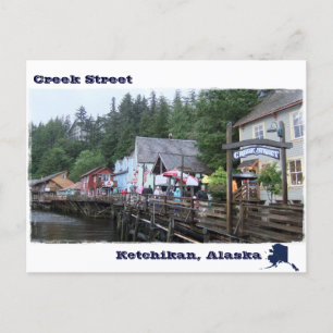 Creek Street in Ketchikan Alaska Travel Souvenir Postcard