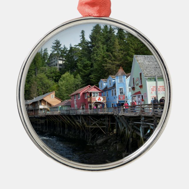 Creek Street in Ketchikan Metal Ornament (Front)