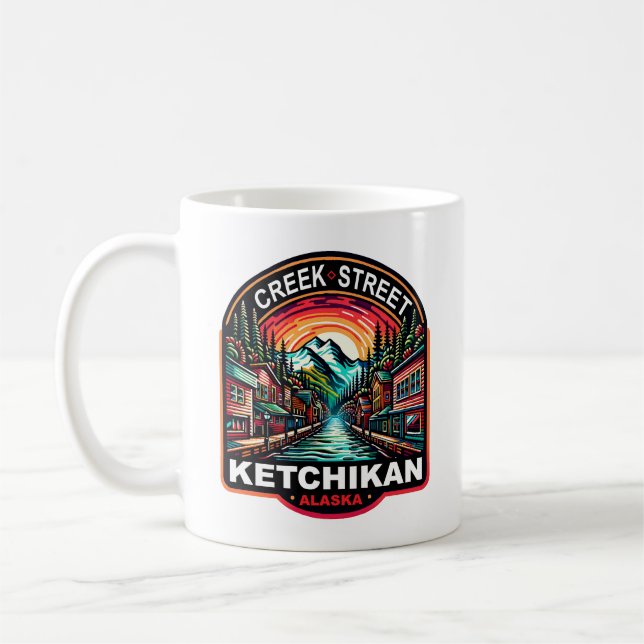 Creek Street Ketchikan Alaska Coffee Mug (Left)