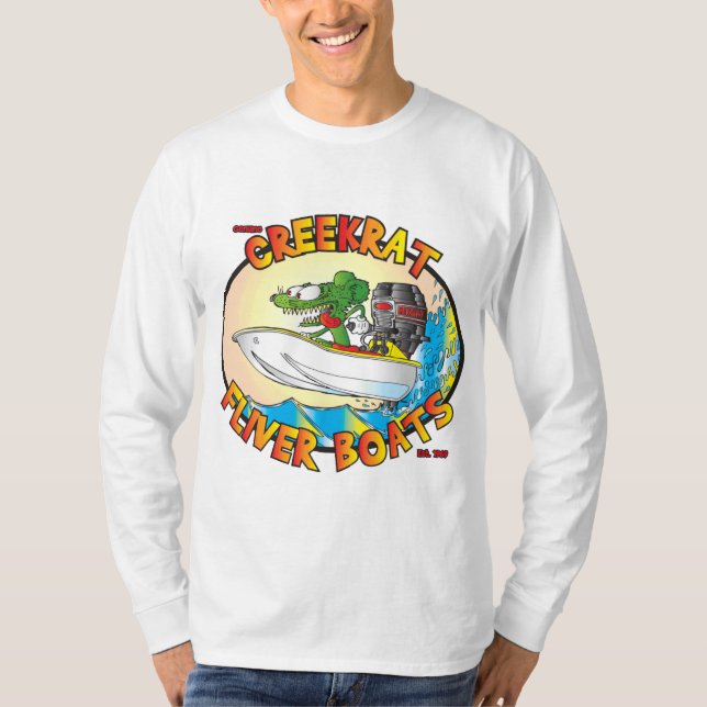 Creekrat Cartoon Studios Fliver Flivver Boat Logo T-Shirt (Front)
