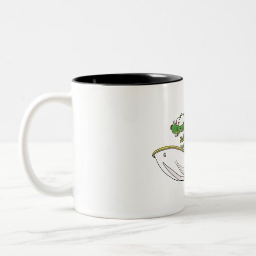 Creekrat Cartoons Flivver Fliver Boat Art Two_Tone Coffee Mug