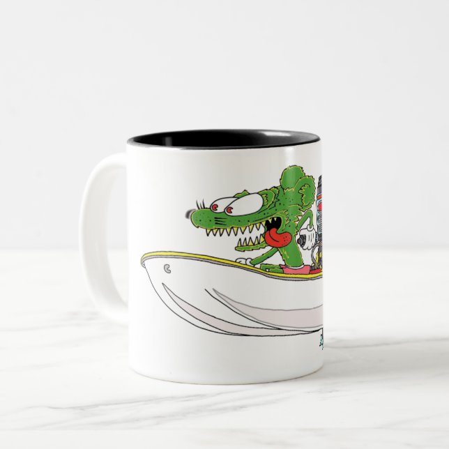 Creekrat CARtoons Flyin' Flivver Fliver Boat Mug (Front Left)