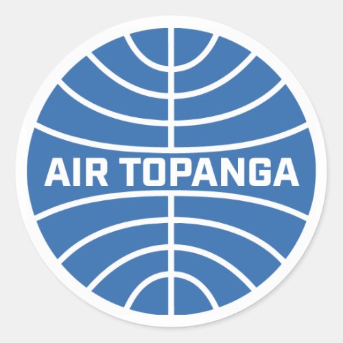 Creekrat Cartoons Topanga Airlines Decal Classic Round Sticker