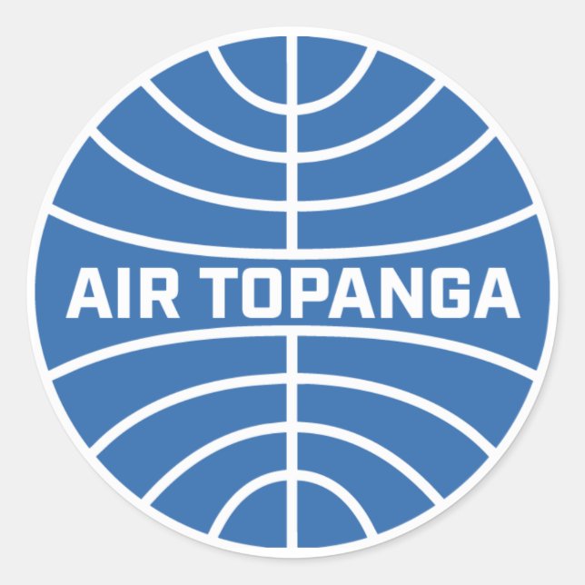 Creekrat Cartoons Topanga Airlines Decal Classic Round Sticker (Front)