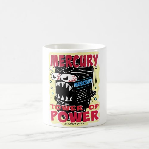 Creekrat Studios Mercury Tower of Power Cartoon Coffee Mug