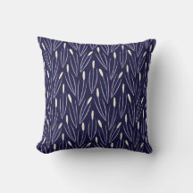 Creekside Cattail Pillows | Navy & Cream
