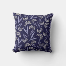Creekside Floral Throw Pillow | Navy & Yellow