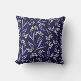 Creekside Floral Throw Pillow | Navy & Yellow