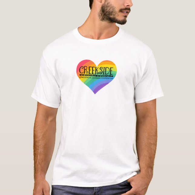 creekside logo in a rainbow heart T-Shirt (Front)