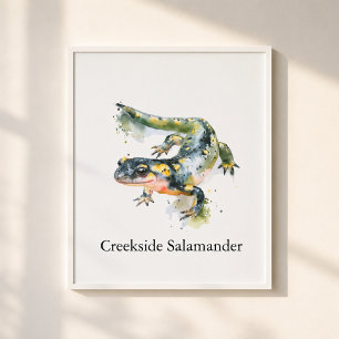 Creekside Salamander Lakehouse Wildlife Metal Print